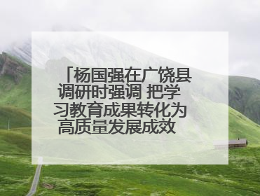 杨国强在广饶县调研时强调 把学习教育成果转化为高质量发展成效 推动经济稳健向好进中提质